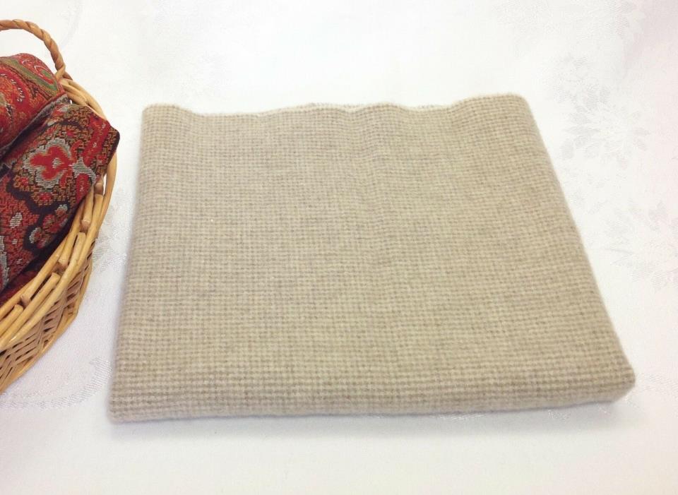 Mill Dyed Felted Wool Fabric One Yard Natural Check 32