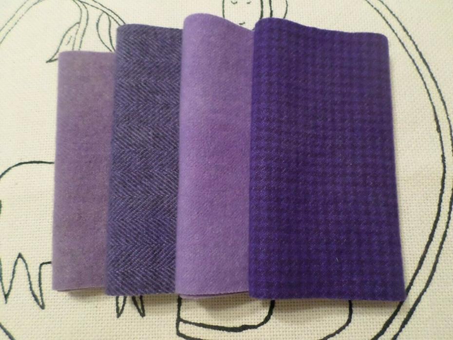 Hand Dyed, Felted Wool Bundle, Rug Hooking, Wool Applique, Penny Rugs