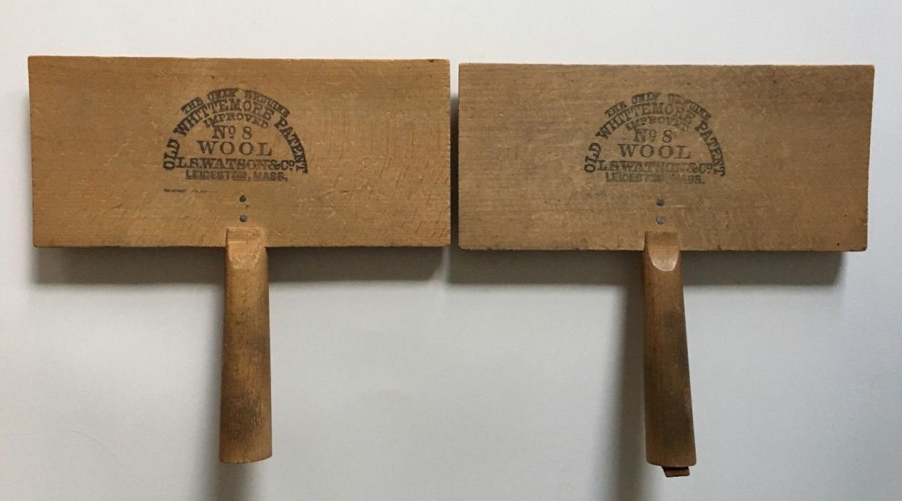 Vintage Wool Hand Carders Old Whittemore No. 8