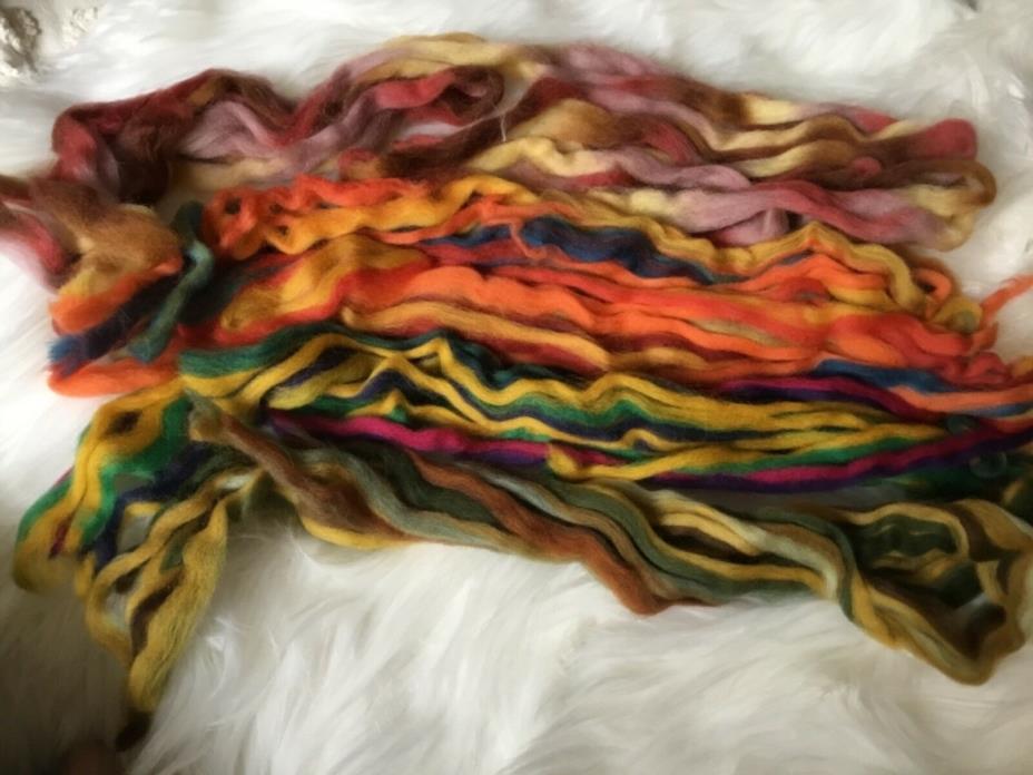 Lot 1.7 oz. Hand Dyed Merino Wool Top Roving Spinning Fiber Felting Multi Color