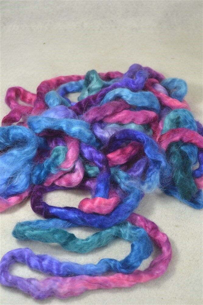 spinning roving mohair angora tie dyed 10 oz kettle dyed