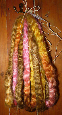 Motomo Gallery / Hand Dyed Yearling Mohair Top  / 8 ozs. / Daylily