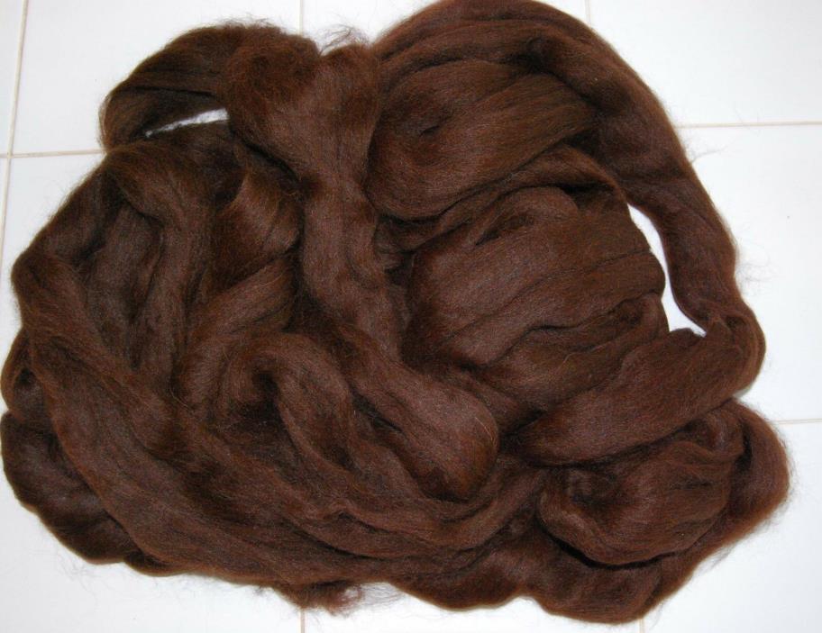 Llama Wool Roving for spinning or felting, Reddish Brown, 1 Pound