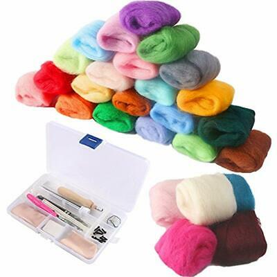 Needle Kits Felting Starter Set Tools With 36 Colors Wool Supplies Fibre Yarn