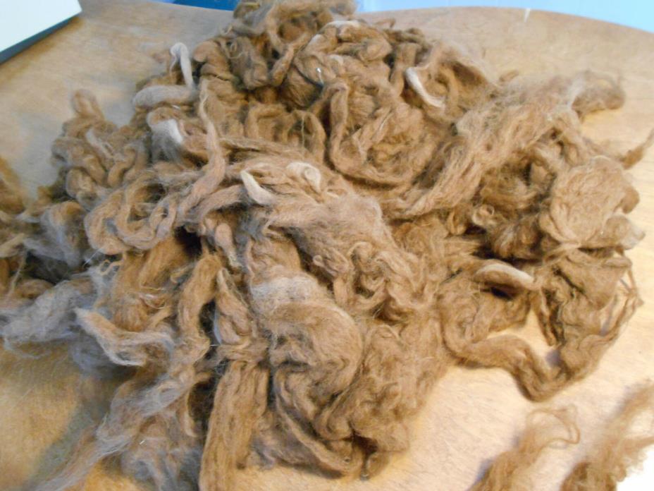 Cinnamon alpaca prime fiber,  soft, fuzzy washed 6.5 oz very little vm