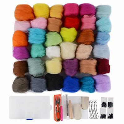 Needle Kits Felting - Wool Roving 36 Colors Set Starter Tool For Felted Animal 