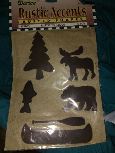 New Rustic Accents Shapes Tin Lodge Moose Tree Bear Fish Canoe Craft Kit Cabin