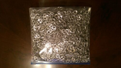 1 POUND (approx 1620) SODA POP BEER CAN PULL TABS SILVER COLOR ALUMINUM