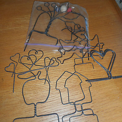 13 black coat hanger wire shapes house apple hearts tree for crafts/beads