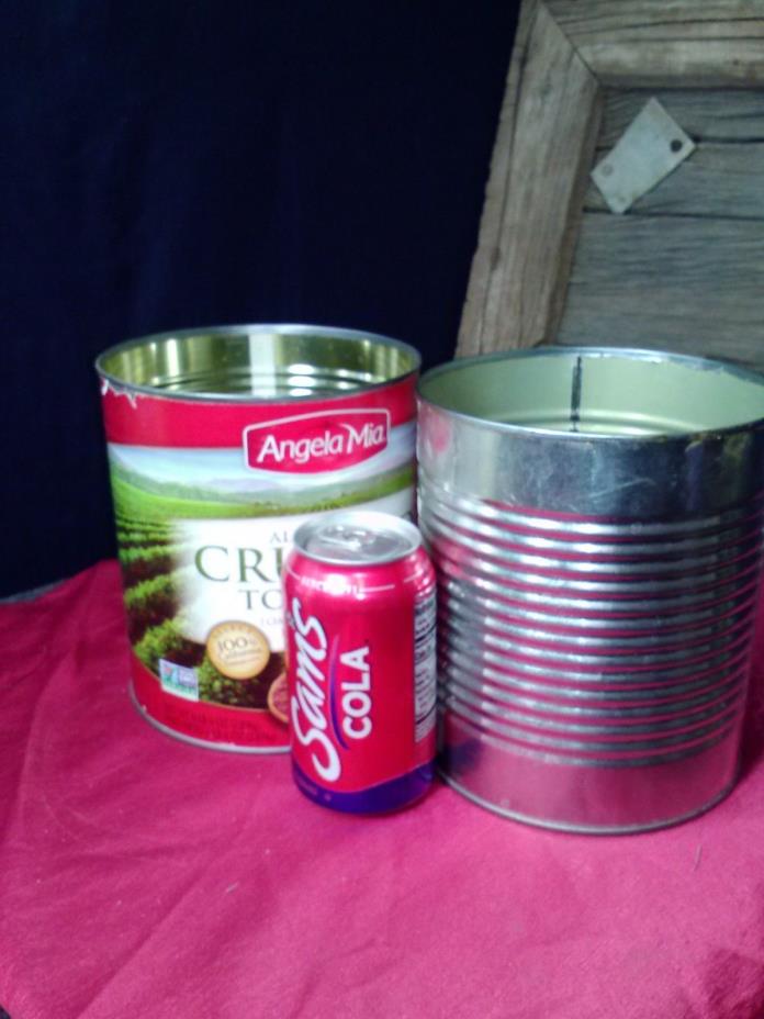 2 Extra Large Empty Tin Can for crafting or practice target shooting