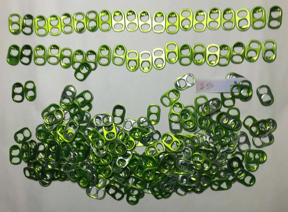GOODWILL CHARITY-250 LIME GREEN Colored CLEAN Soda Pop Beer Energy Can Pull Tabs