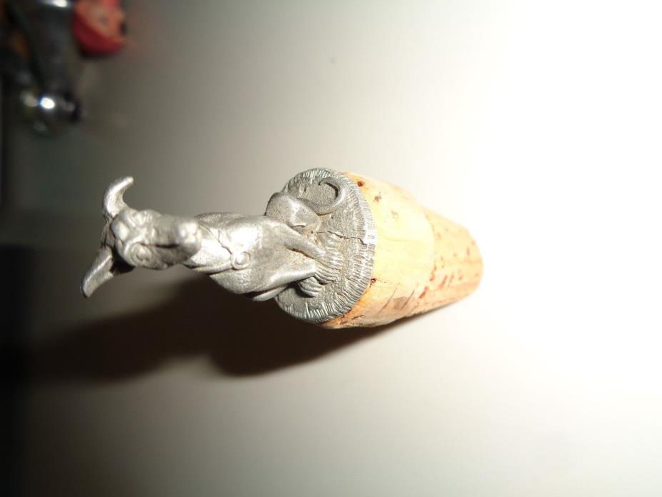 Silver Metal Sitting Dog Wine Bottle Cork Never Used 3.25