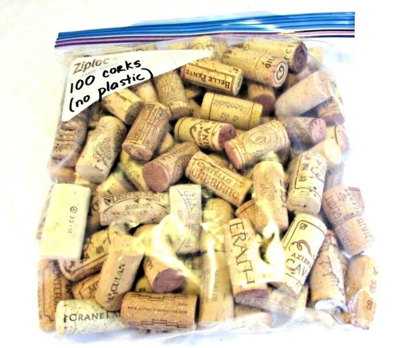 Lot Of 100 Used Wine Corks - Arts & Crafts - FREE domestic shipping