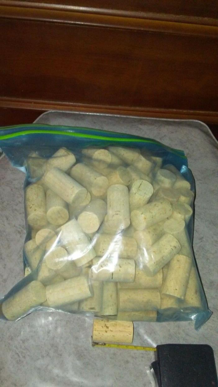 100 unmarked plain Natural Wine Corks for crafting USED