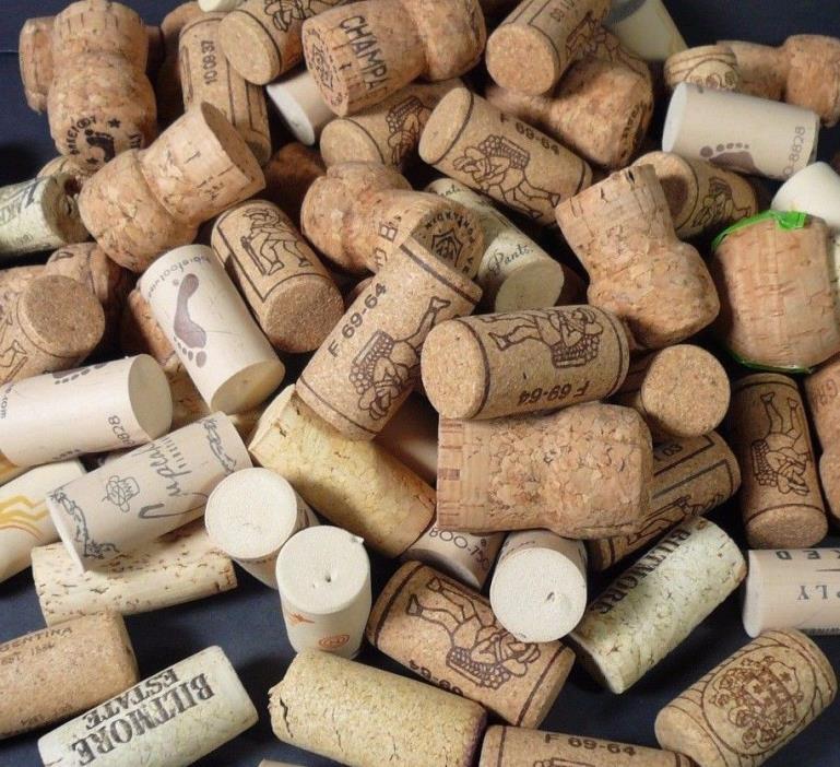 Lot of 130+ Assorted Recycled Champagne & Wine Corks For Crafts