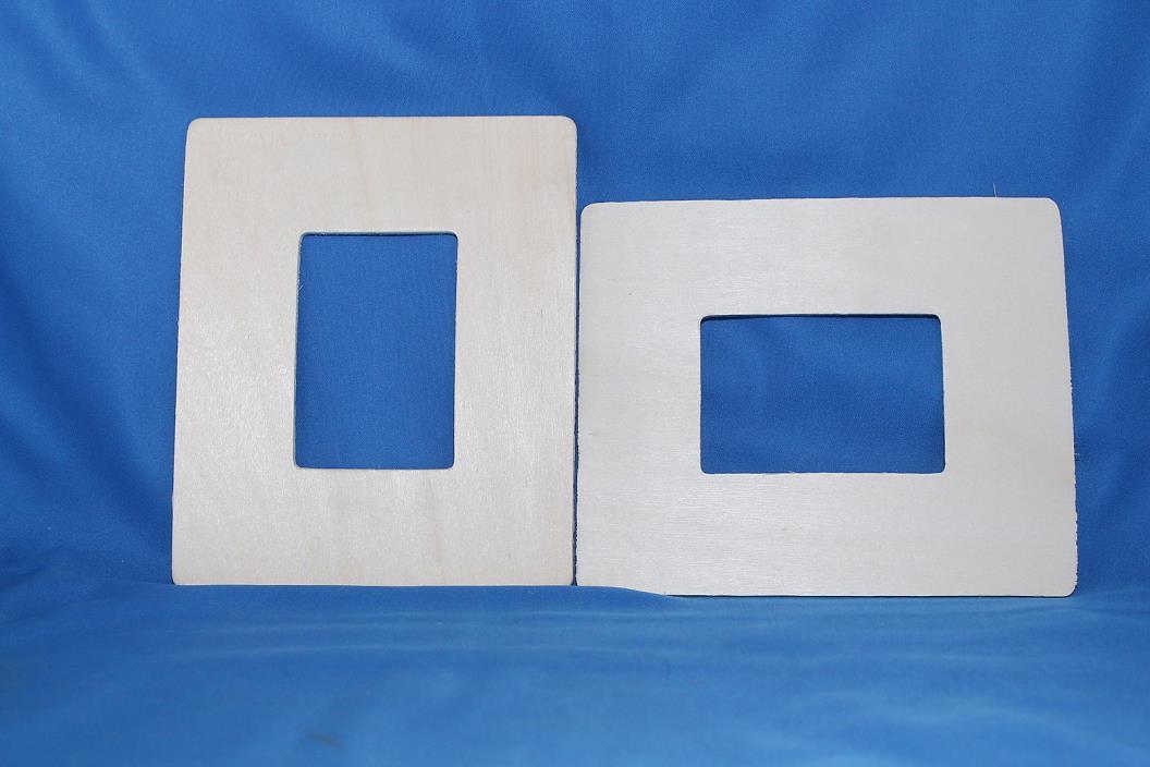 2 pc Lot New Raw Unfinished Scapbooking Wood Craft 6