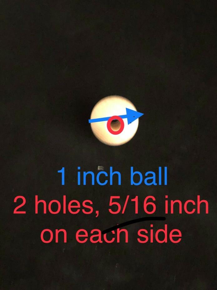 Bead Round - 1 inch with 5/16 hole 2 hole unfinished wood (10 pcs)