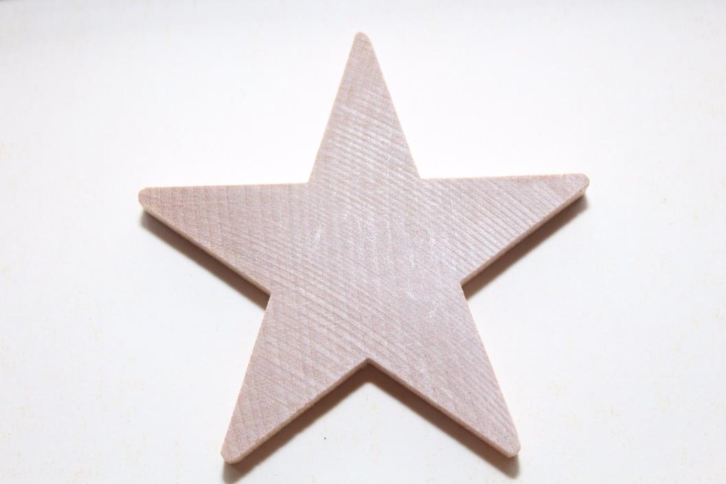 2 pc New Large Star Raw Unfinished Solid Wood Craft 2-7/8