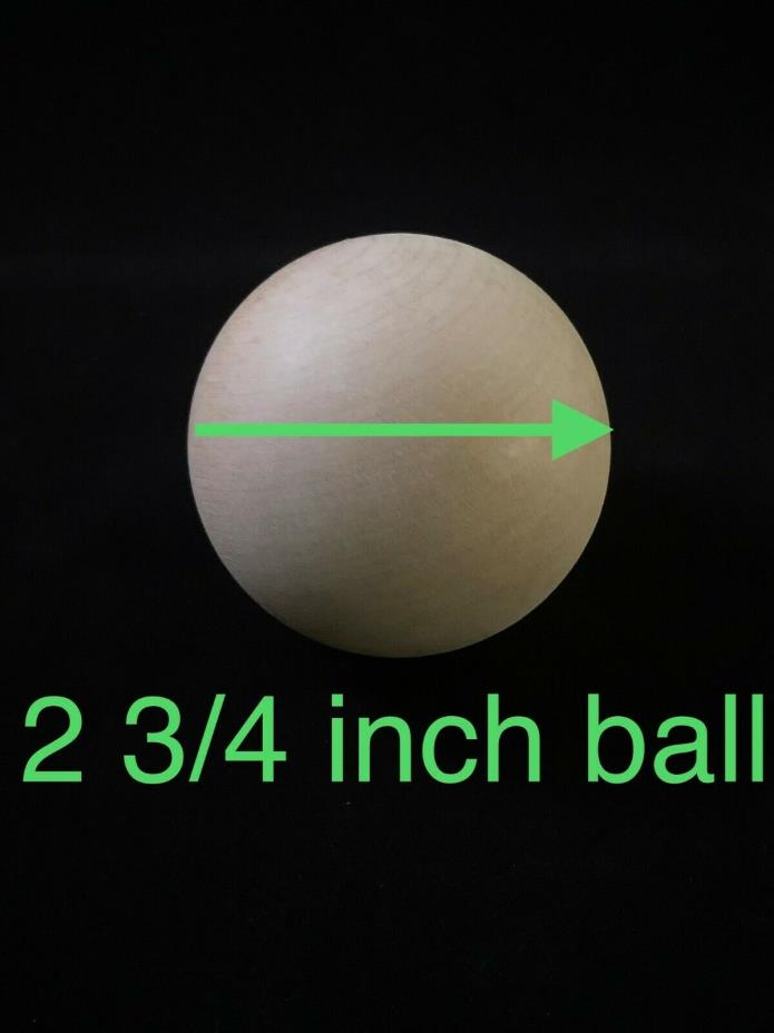 Unfinished 2 3/4 inch Natural Hardwood Balls - Wooden Balls for Crafts & Hobbies