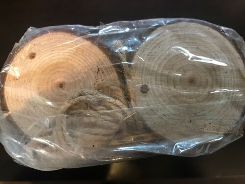 Unfinished Wood Slices 60 Pcs 1.9”x 2.4”Natural Wood Rounds with Pre-drilled ...