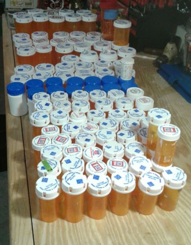 Lot Of 100 Plus Empty Plastic Medicine Pill Bottles for Crafts  Storage Travel