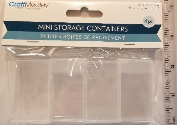 4 Craft Medley Plastic Mini Storage Containers w/Flip Top **FAST USA SELLER**