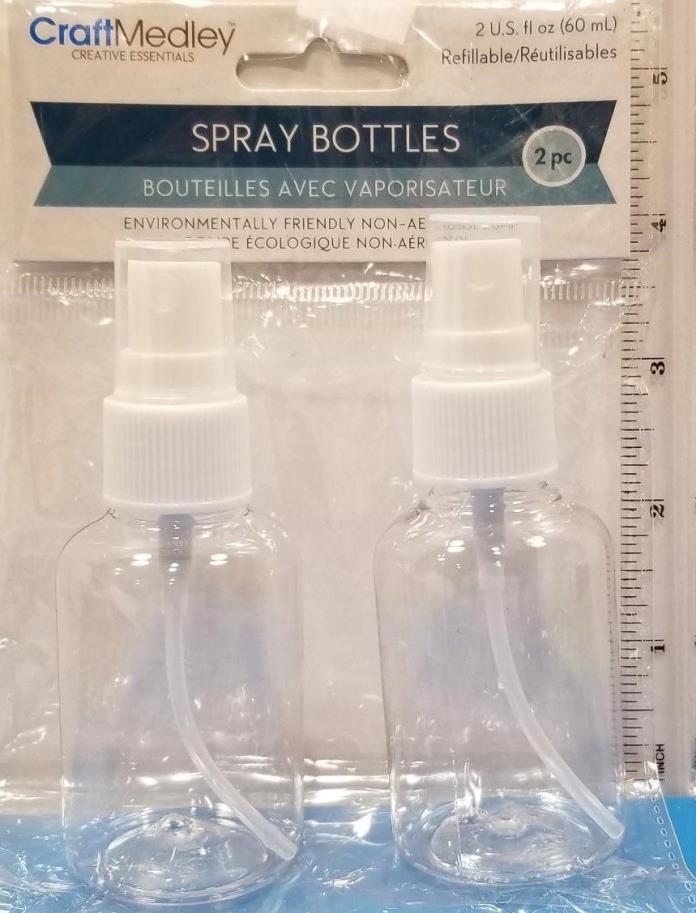 4 Craft Medley Plastic 2 oz Spray Bottles - 2 Double packs * FAST USA SELLER *