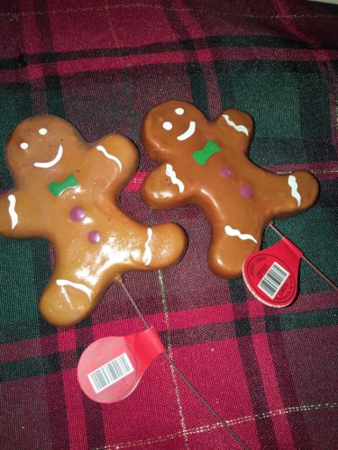 2 Gingerbread Man Decorations, Plastic/styrofoam, For Crafts & Wreaths