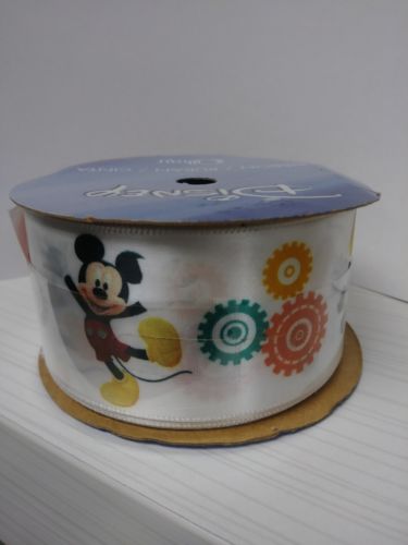 Offray Disney Mickey Mouse with Gears Ribbon 1.5 inches x 9 ft Brand New