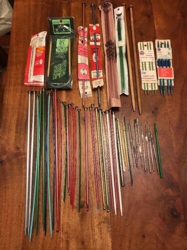 Vintage Lot of 59 Crochet Hooks & Needles Susan Bates, Hero, Boye Plus More (SL)