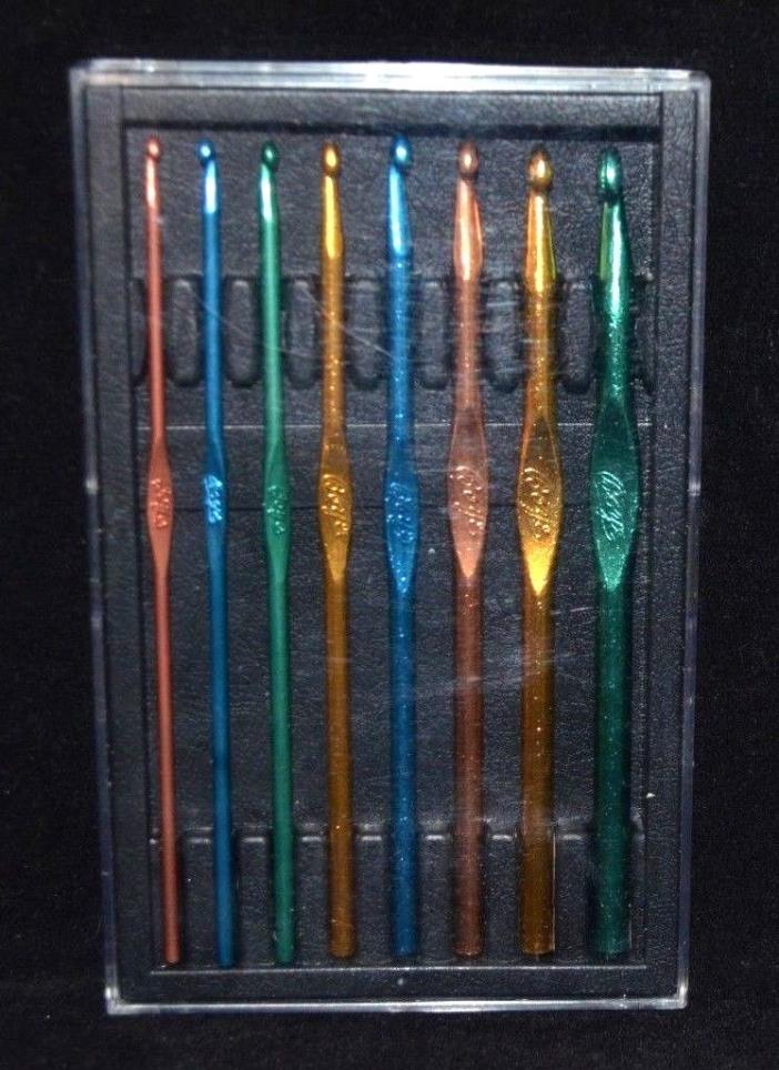 8 BOYE METAL CROCHET HOOKS IN PACKAGE *** EXCELLENT CONDITION ***
