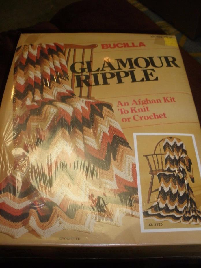 NEW vintage Bucilla Glamour Ripple Afghan Kit #7914
