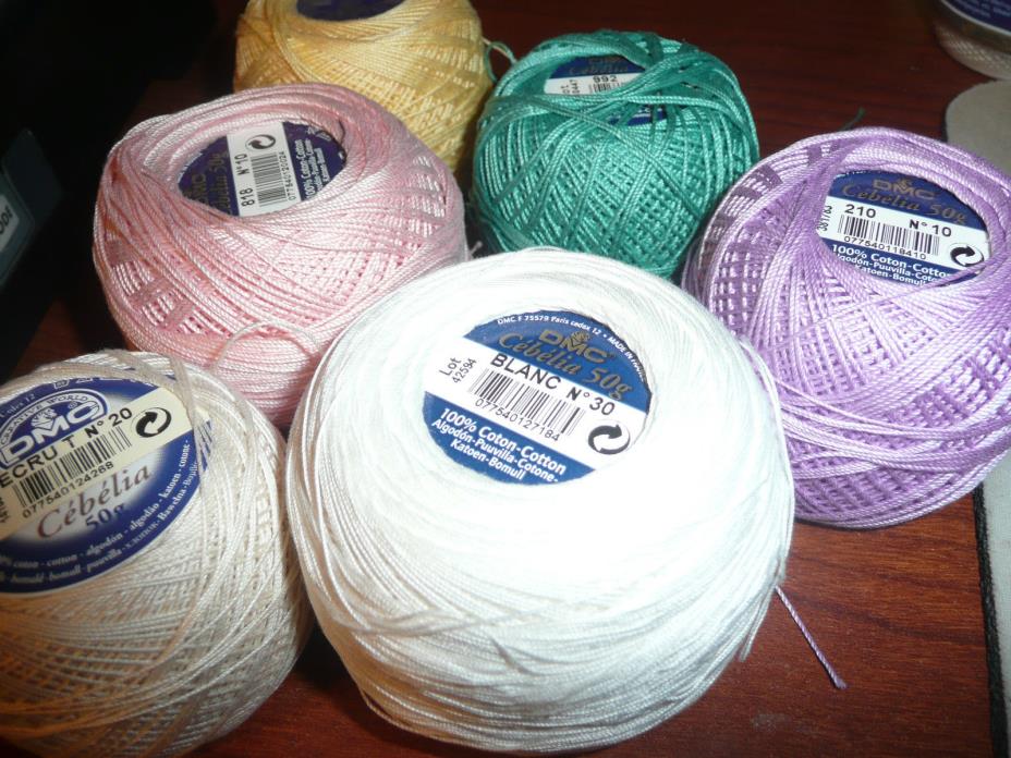 DMC Cebelia Size 10, 20, 30 Crochet Thread Assorted Colors