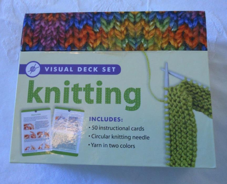 Instructional Learn To Knit Visual Deck Set With Knitting Circular Needle Yarn