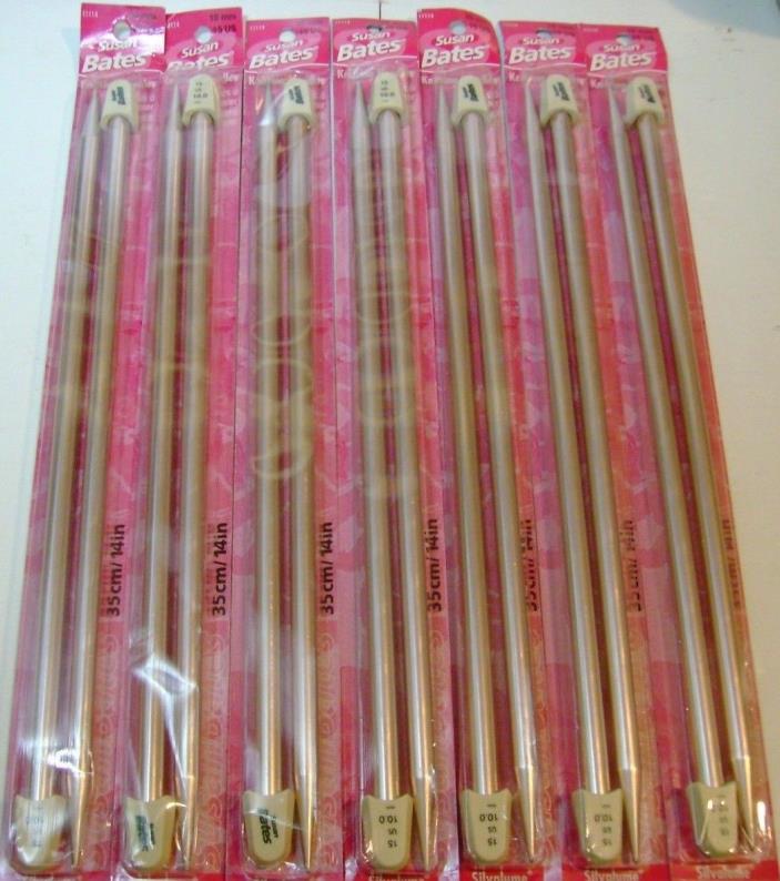 1 Susan Bates Silvalume SP Knitting Needles Aluminum Single Point 14