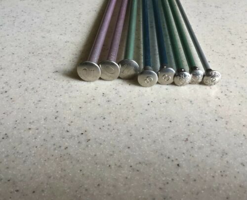 8 Vintage Aluminum Kinitting Needles some Zephyr USA 10, 8, 6 ,4