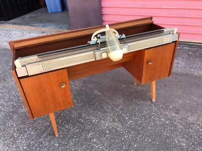 Vintage Knit King Automatic Knitting Machine w/ Mid Century Modern Storage Desk