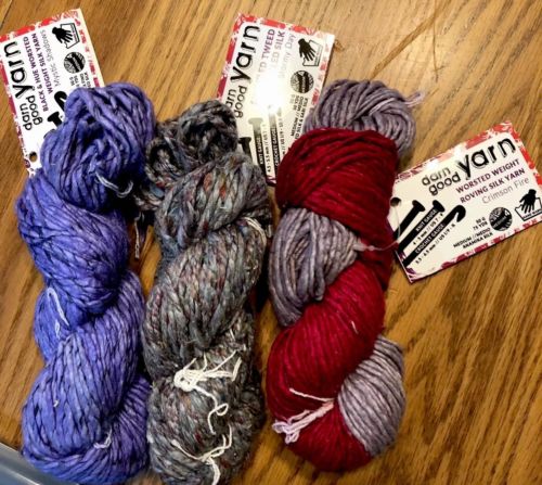 Darn Good Yarn Silk Yarn Natural Fibers - All 3 Skeins For $12