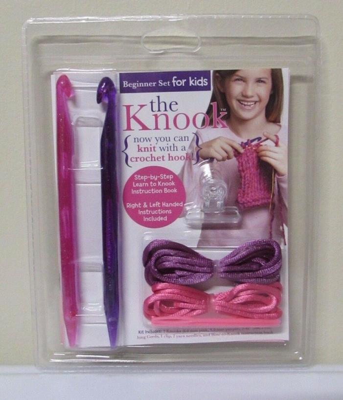 Knook Beginner Set For Kids Knit With Crochet Hook Instruction Book
