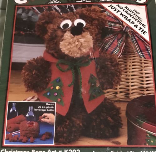 Unique CHRISTMAS BEAR Doll WRAP & TIE Kit NO KNITTING NO CROCHETING 11”