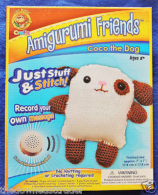 Amigurumi Friends Stuff & Stitch Kit Coco the Dog Sound Module Lion Brand Crafts