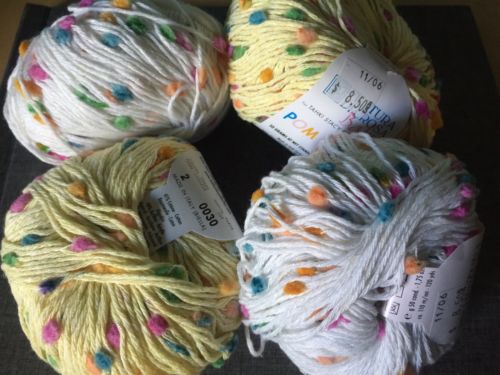 filatura di crosa baby tahki stacy charles pom pom White Yellow Italy Made Yarn