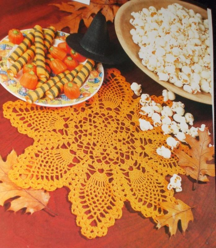 Orange Pineapple treat Doily crochet **PATTERN ONLY**