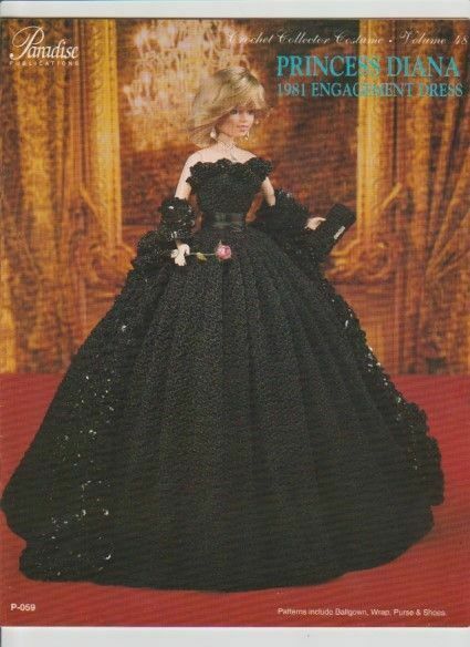 Princess Diana 1981 Engagement Dress for Barbie Paradise #48 Crochet PATTERN