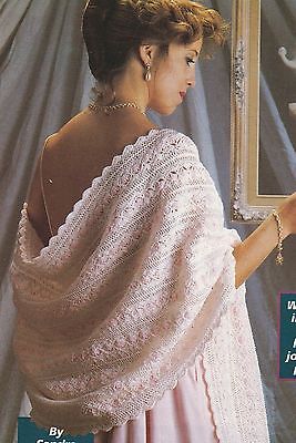 Crochet Pattern ~ Ladies Pink Confection Shawl Wrap ~ Instructions