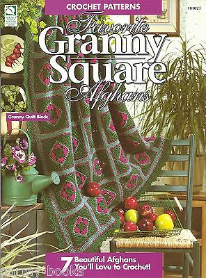 Favorite Granny Square Afghans Quilt Roses Crochet Instruction Patterns Book NEW