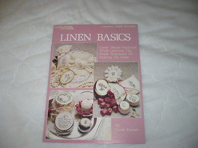 1988 LINEN BASIC  leisure arts leaflet # 1695 cross stitch