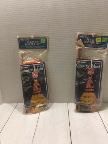 Rare Fibre Craft Country Maid Feather Duster Kit Lot Of 2 New In Package