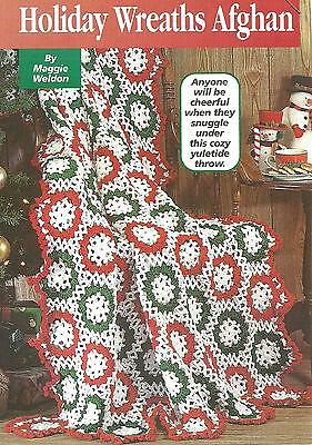 Holiday Wreaths Afghan crochet PATTERN INSTRUCTIONS