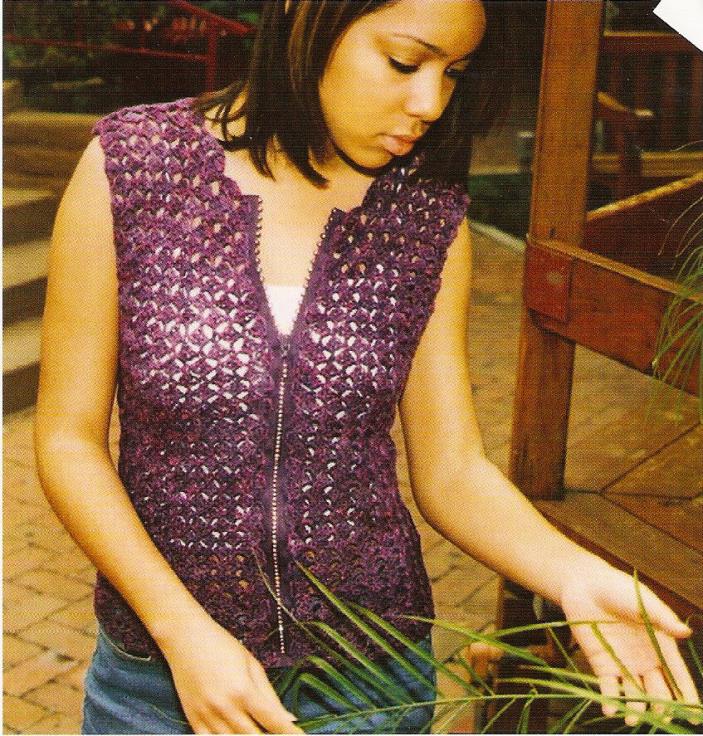 Cindy Adams for South West Trading Co Zippy Purplexed Top Crochet Pattern